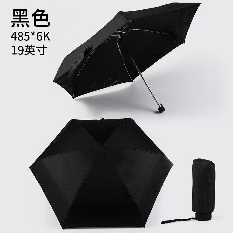 Mini 5 Folding Umbrella Rain Women Parasol Cute Umbrella Parapluie As Novelty Protection Windproof Folding Umbrella: black