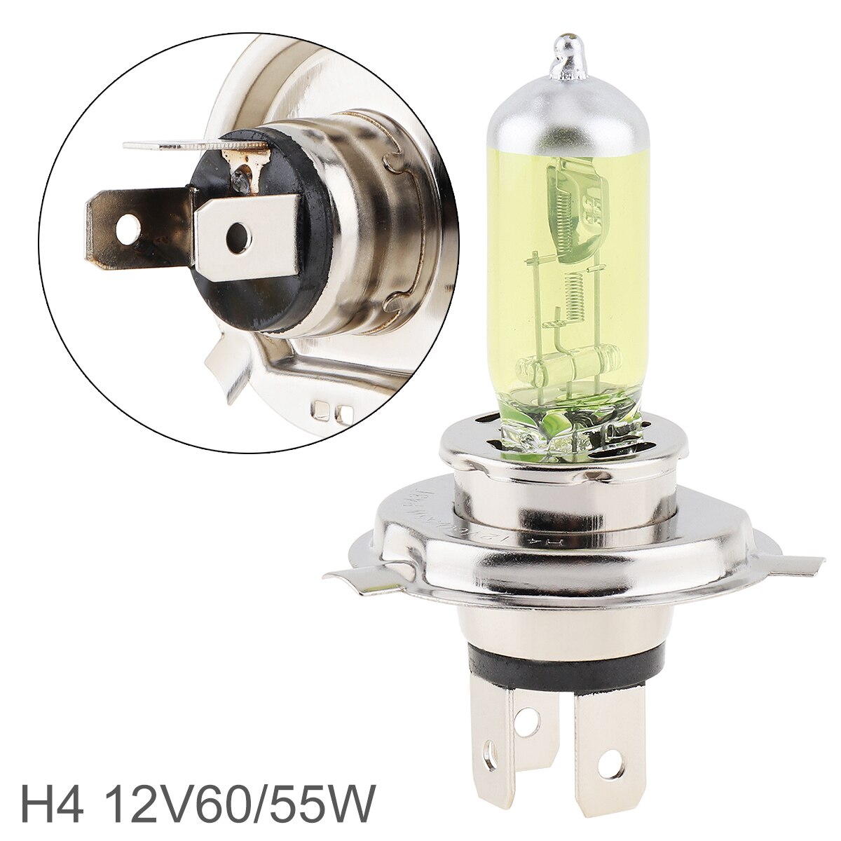 1PC 12V H1 H3 H4 H7 9005 9005 9006 H11 White Yellow Car Halogen Lamp 100/55W Super Bright Auto Front Headlight Fog Bulb for Cars: H4 55W 2500K Yellow