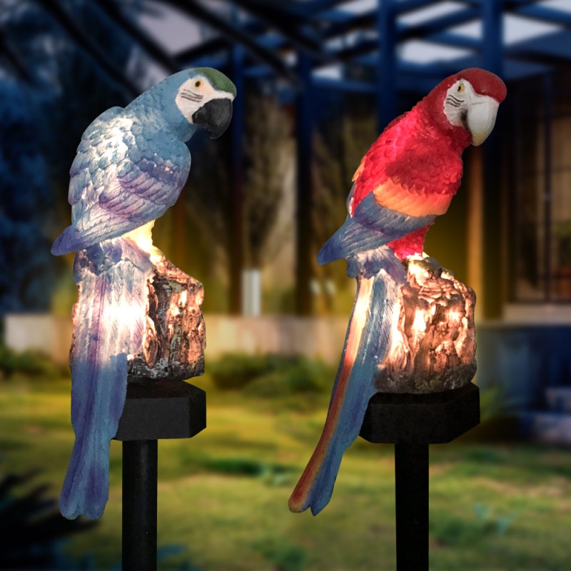 LED Solar Light Outdoor Garden Yard Light Bird Animal Shape Solar Lamp Parrot Owl Lawn Lamp Landscape Decoration Ornament Light