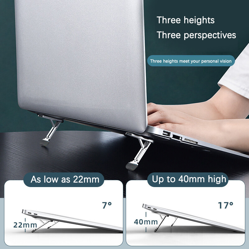 2 Stuks Riser Voeten Antislip Zink Legering Laptop Houder Voor Desktop Kickstand Opvouwbare Notebook Toetsenbord Stand