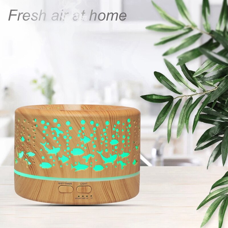 700Ml Big Capacity Aroma Diffuser Aromatherapy Wood Grain Essential Oil Diffuser Ultrasonic Cool Mist Humidifier for Office Home