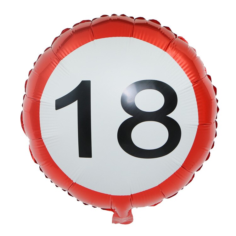 18 pulgadas Número Rojo 18 30 40 50 60 globos de papel de aluminio boda evento de halloween Navidad de cumpleaños festivo B3-1: 18