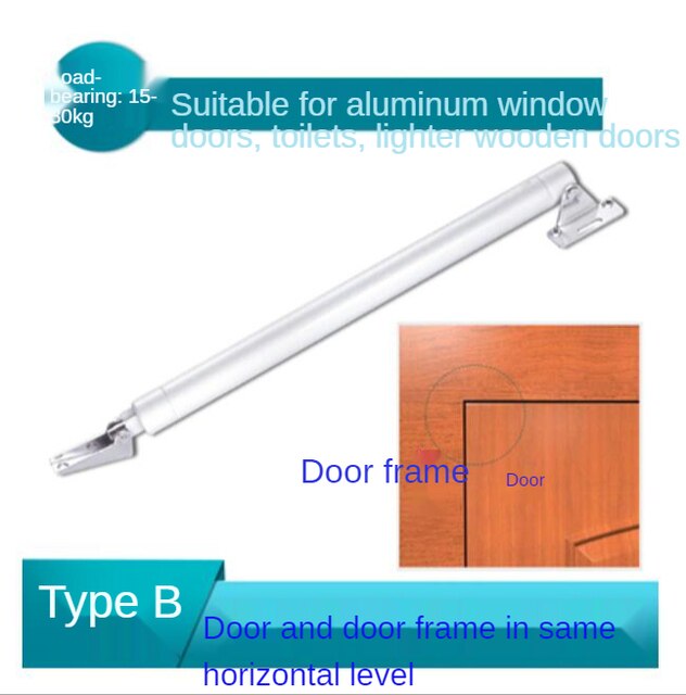 15kg to 60kg Automatic Gate opener Door Closer Aluminum Alloy Soft Closing Adjustable 110 Degree Positioning Stop Door Hardware: Type B 15 to 30kg