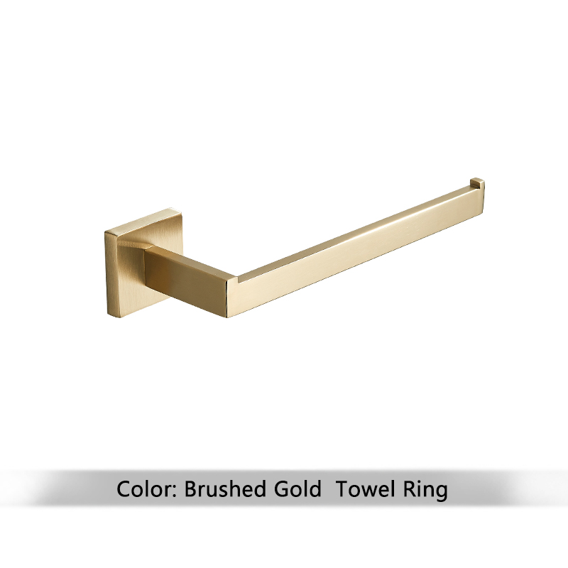 Bad Zubehör Set Matte Schwarz Wand Regal Wc Rollen Papier Halter Robe Haken Aufhänger Handtuch Schiene Bar Rack Ring Bad Hardware: Brown