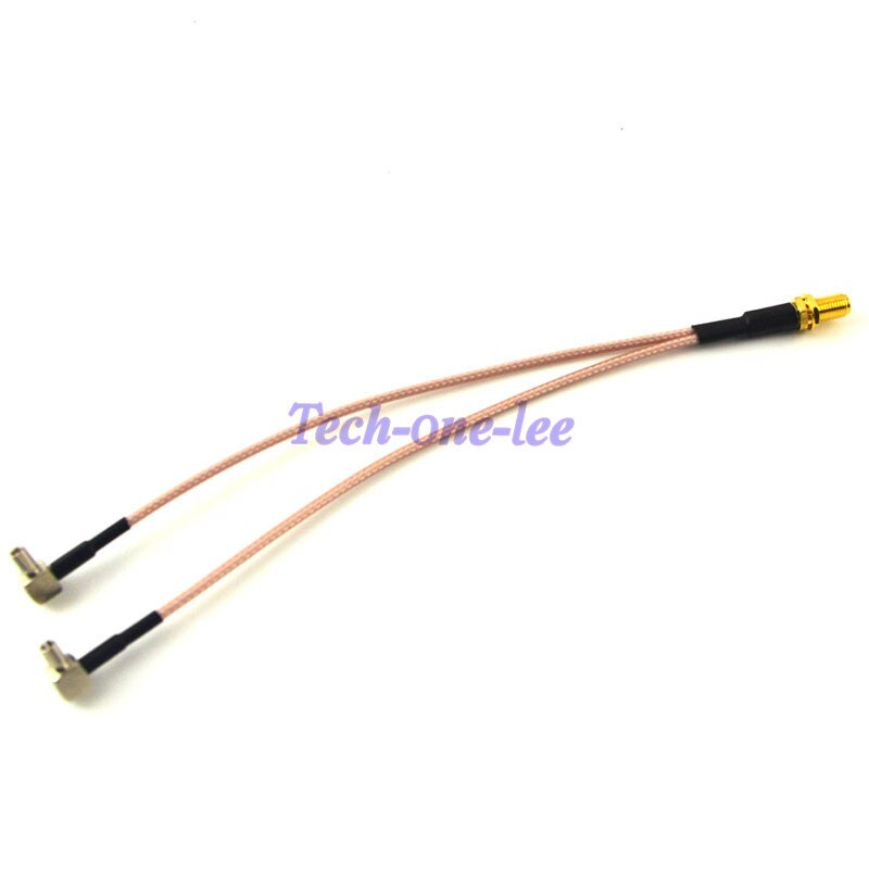 SMA-TS9 Adapter SMA Vrouwelijk naar Y type 2 TS9 Mannelijke Connector Splitter Pigtail Kabel RG316 15CM