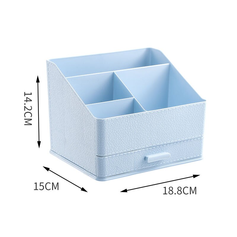 Organisateur de tiroir de bureau, porte-crayon de bureau, boîte à badges divers, papeterie fournitures de bureau, d'école et de salon: blue-5grid