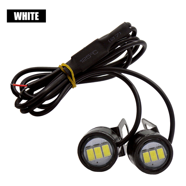 12V Motorcycle LED Eagle Eye Light DRL Daytime Running Light Reverse Parking Signal Yellow Sky Blue Red Eagle Eye Light LED: white