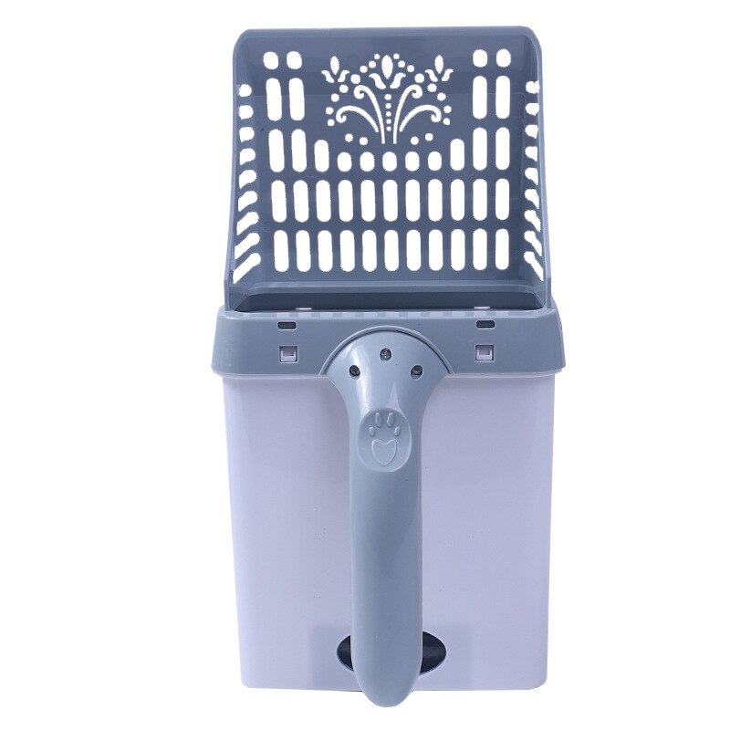 Tamiz de limpieza de arena para gatos, pala de arena hueca para perros, Herramientas de limpieza de inodoro para mascotas, cuchara de comida para perros, cuchara desmontable: Grey