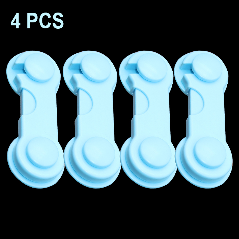 4 Stks/partij Multifunctionele Kind Baby Veiligheid Lock Kast Kastdeur Lade Veiligheid Sloten Kinderen Veiligheid Protector: blue
