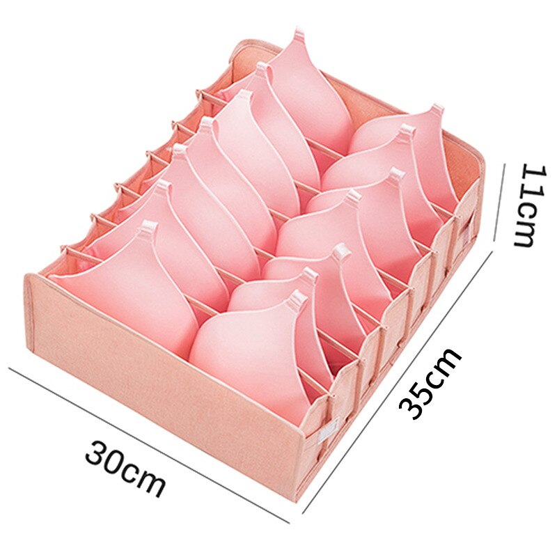 Organizer Voor Ondergoed Opbergdozen Voor Sokken Beha Wasbaar Opvouwbare Gescheiden Opslag Dressing Organisatoren Divider Dozen: 7grid pink underwear