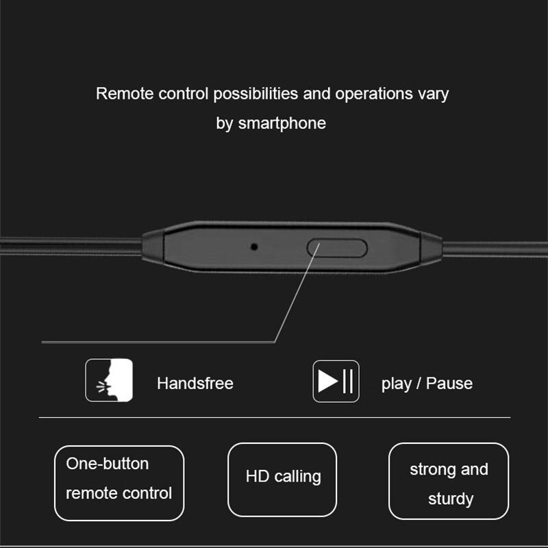 D21 kabelgebundene ohrhörer mit bass, kabelgebundene sportkopfhörer mit mikrofon, musik-ohrhörer-headset für xiaomi ios