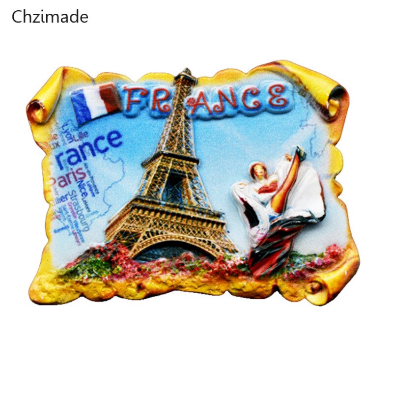 Lychee Leven 1Pcs Parijs Handdoek Patroon Magneet Cartoon Hars Koelkast Sticker DIY Handgemaakte Woondecoratie