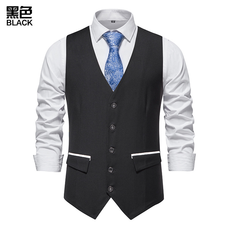 White Wedding Groom Suit Vest for Men 2022 Spring Slim Fit Sleeveless Tuxedo Vests Mens Formal Business Waistcoat Gilet 2XL: Black / US Size XXL