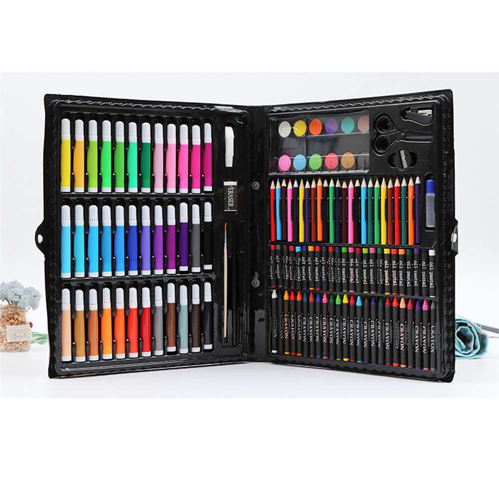 150Pcs Painting Drawing Art Artist Set Kit Watercolor Pen Crayon Oil Pastel Painting Tools Art Supplies Kids Stationery Set