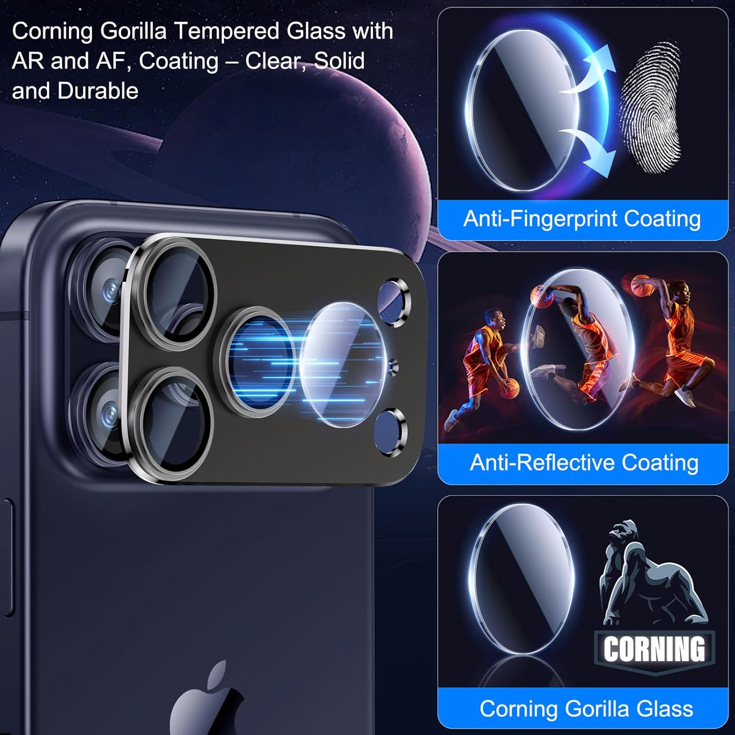 Metal Glazen Camera Lens Beschermkap Voor iPhone 17 Pro Max 17 Air 17 Plusi 17Pro Bescherming Ziai Telefoon Accessoires Zwart