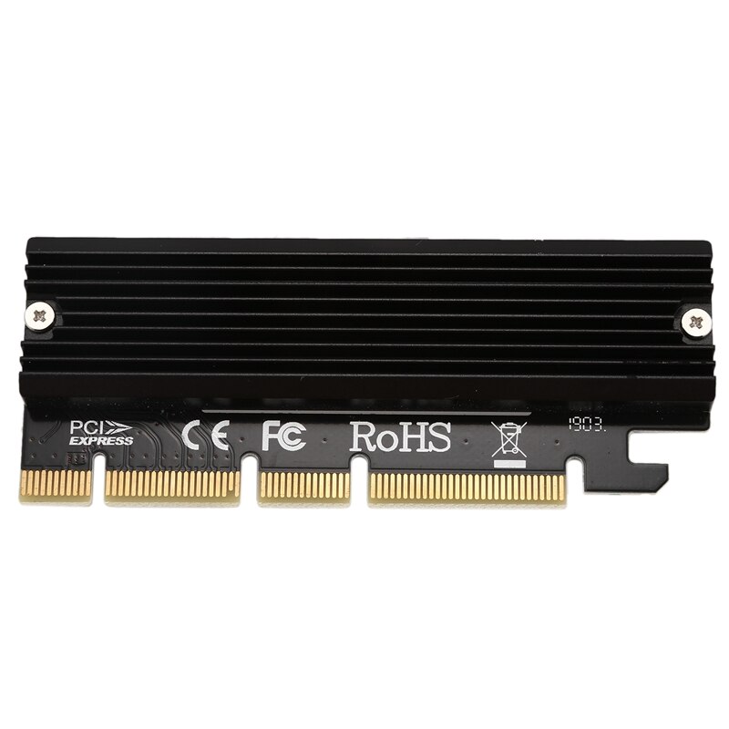M .2 nvme ssd ngff til pcie 3.0 x16 adapter m nøgleinterfacekort + køleplade support pci express 3.0 x4 2230-2280 størrelse m .2 fuld hastighed