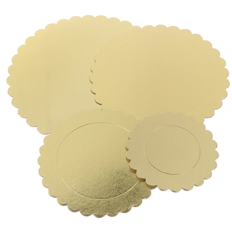 5pcs Cake Board Round Disposable Dessert Tray Gold Cake Base Cardboard For Wedding Birthday Party Kitchen Accessories Cake Tools