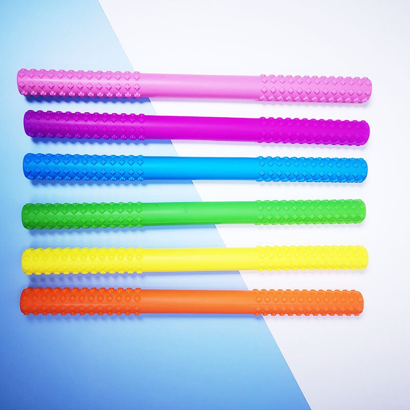 1Pc Kinderen Siliconen Zuig Buis Kinderen Guttapercha Pipet Multicolor Fun Molaire Stok Voor Huishouden Kinderen levert