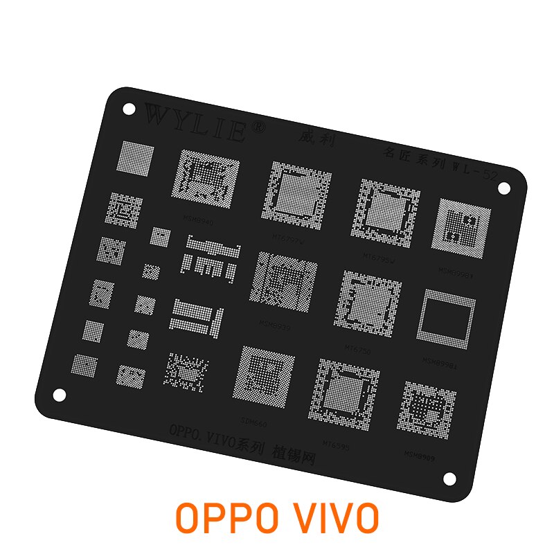 Wylie Reballing Bga Stencil Voor Oppo Vivo MSM8940 MT6797W MT6795W MSM8998 MSM8939 MT6750 SDM660 MT6595 MSM8909 Power Wifi Cpu Ic: Default Title