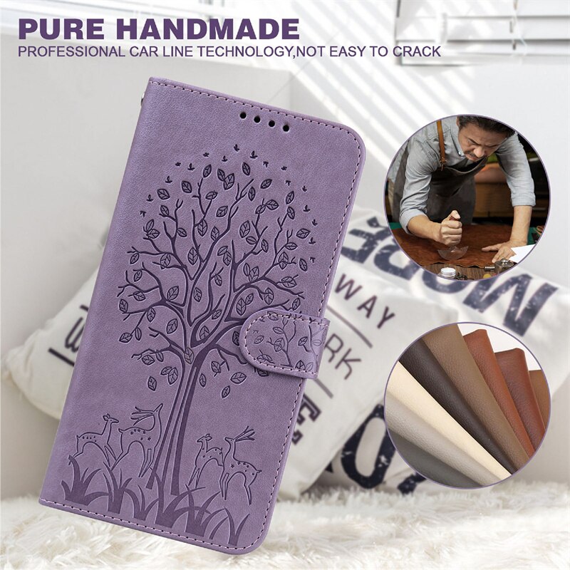 A23 A 23 5G SM-A235M custodia Stand libro portafoglio Coque per Samsung Galaxy a23 a33 a53 custodie in rilievo cervo albero fondina Flip Shell Bag