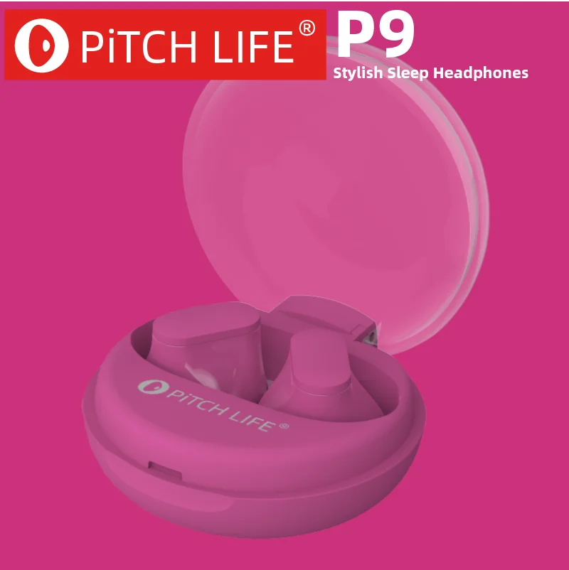 PiTCHLIFE-Auriculares Bluetooth con luz táctil RGB para dormir, cascos universales estéreo de , antisudor, sonido HD, P9: Rojo