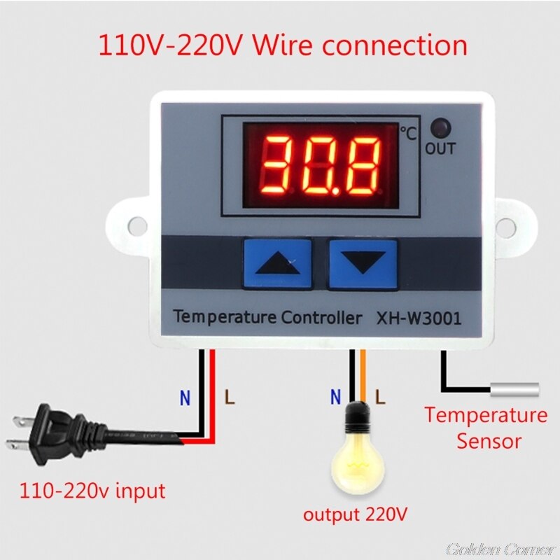 Digitale Controller W3001 Ac 110V-220V Temperatuurregelaar Thermostaat Digitale Led Display M06 21 Dropshiping