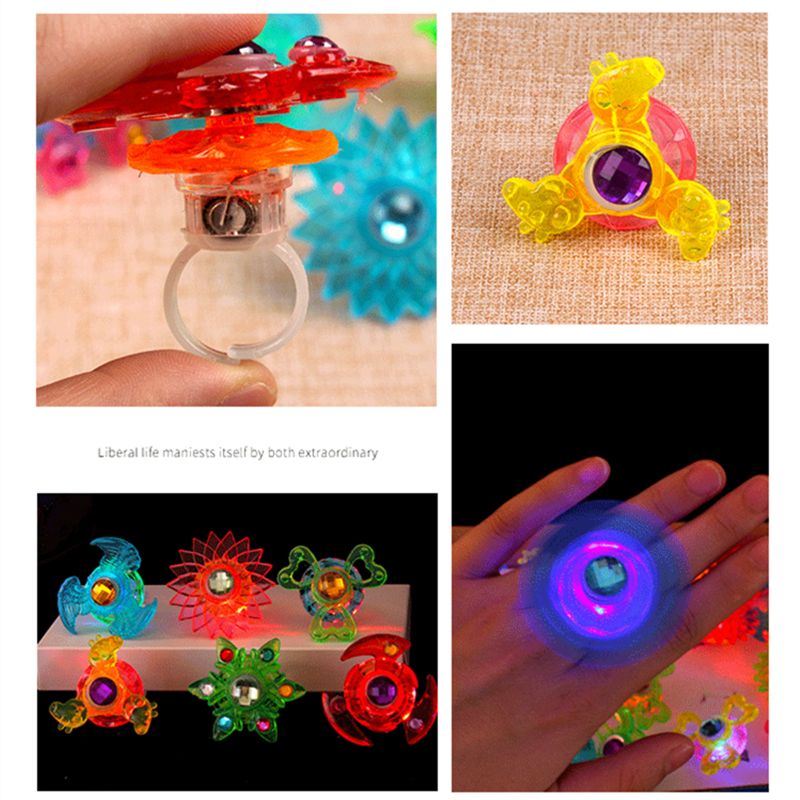 3Pcs Led-Ring Knippert Kleurrijke Hand Spinner Licht Gyro Stress Relief Speelgoed Partij Gunst Novelty Flash Speelgoed