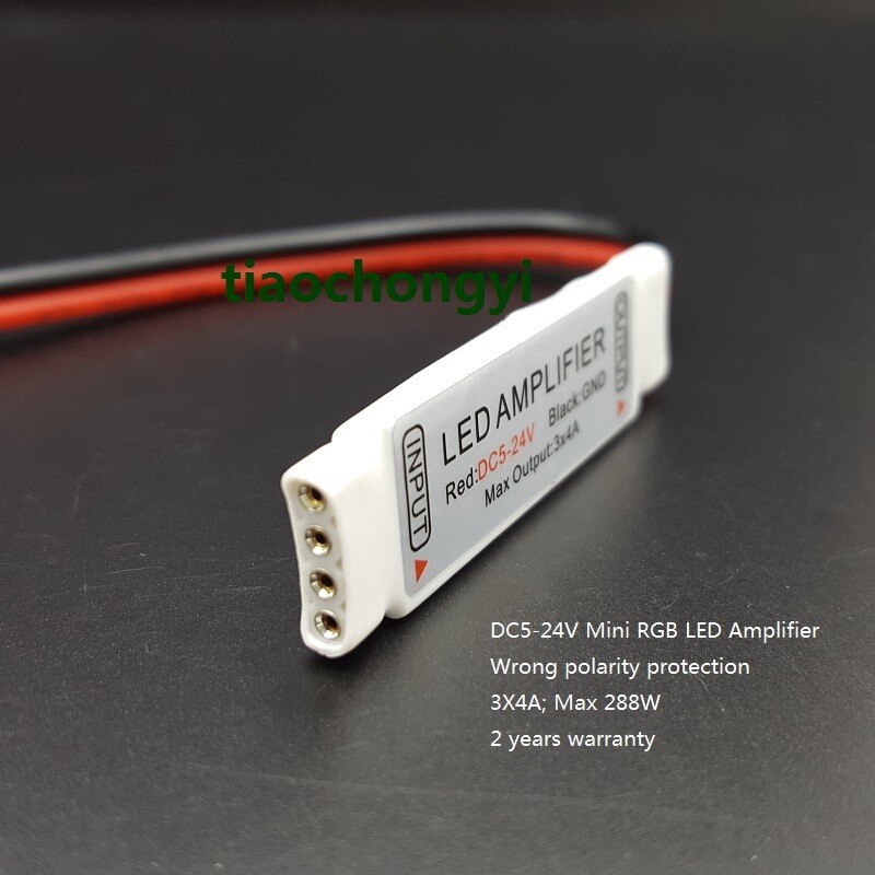 DC5-24V 12A Mini Rgb Led Signaal Repeater Versterker Voor 5050 Rgb Led Strip Licht 3X4A; Max 288W