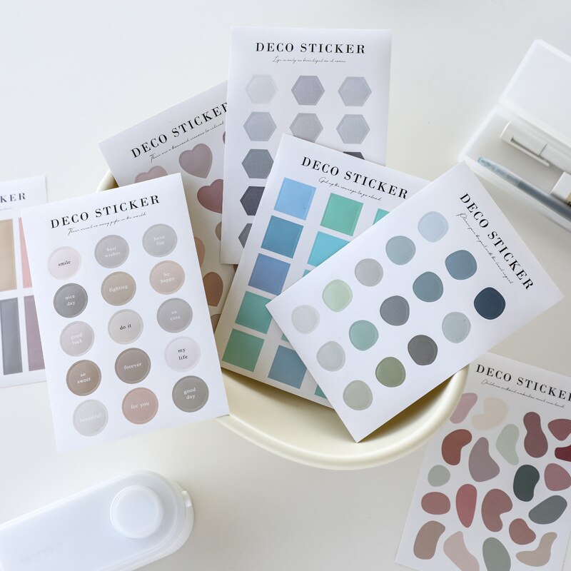 Ins Various Round Dot Label Sticker Color Morandi Photo Envelope Card Sealing Paster Stationery Notebook Diy Decorative Sticker