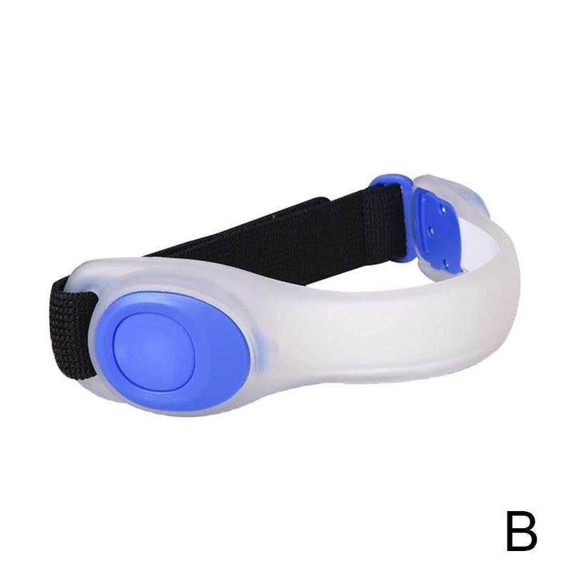 Nacht fietsen hardlopen led licht armband 8 kleuren reflecterende veiligheidsband sportband waarschuwingsarm outdoor veiligheidsband reflecterend  b2 n 8: Blauw