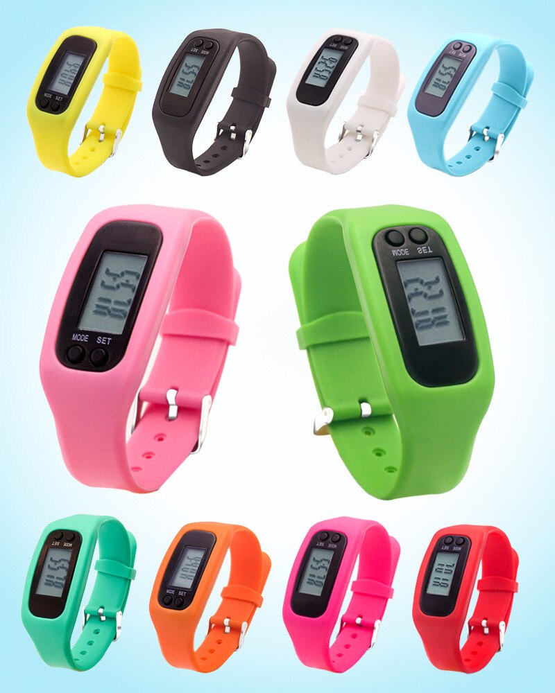 Sports Pedometer Running Step Counter Walking Distance Calorie Counter Pedometer Digital Tracker LCD Fitness Watch Bracelet