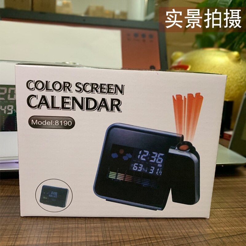 Alarme de Projection numérique LED, Station météo, thermomètre de bureau, affichage de l'heure et de la Date, projecteur, calendrier, chargeur USB