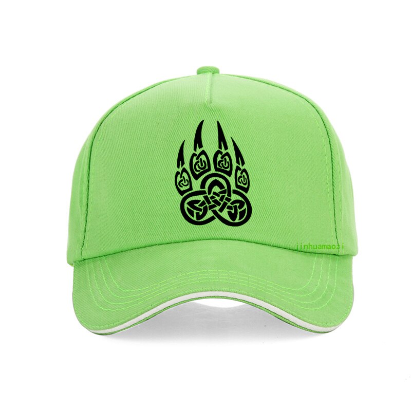 Amulet Viking Slavische God Symbool Afweren Veles Beerpoot Met Lucky Cap Mannen Vrouwen Viking Baseball Cap Gorra Hombre snapback: green