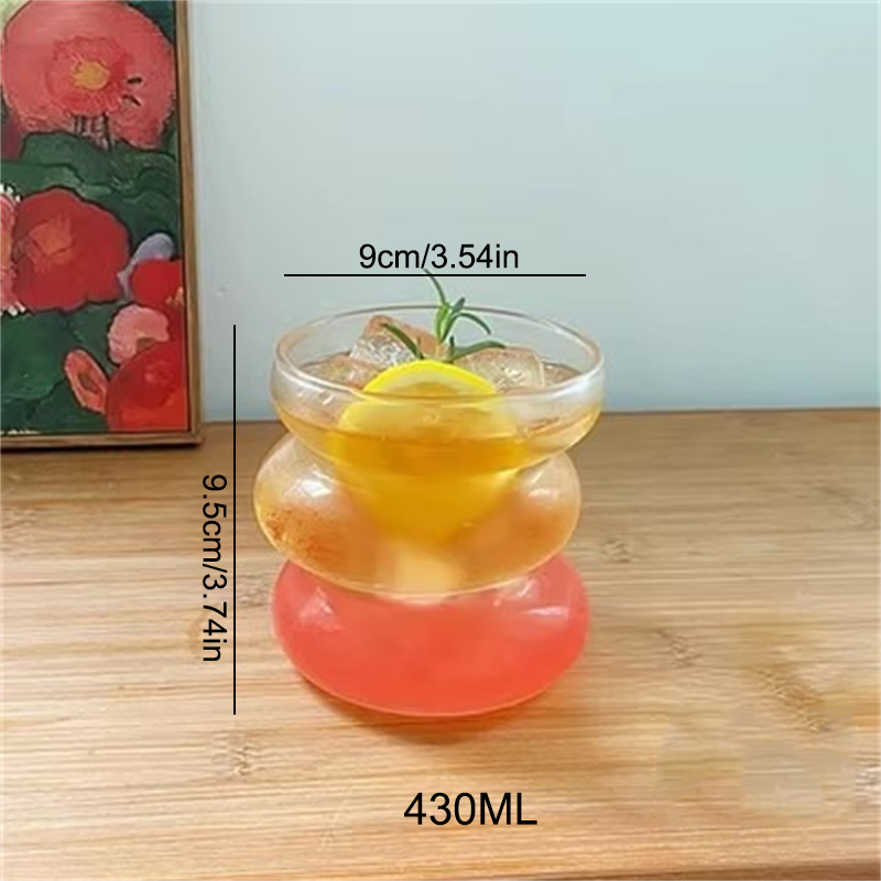 Taza de cristal Ins creativa, vaso resistente al calor, té transparente, jugo, leche, café, vasos de agua para el hogar, vasos de cóctel y cerveza: Rosa