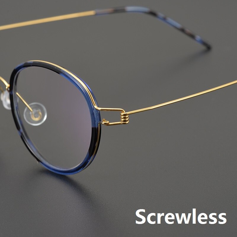 Denemarken Retro Ronde Brillen Titanium Brilmontuur Mannen Vrouw Schroefloos Ultralight Handgemaakte Recept Brillen Optische