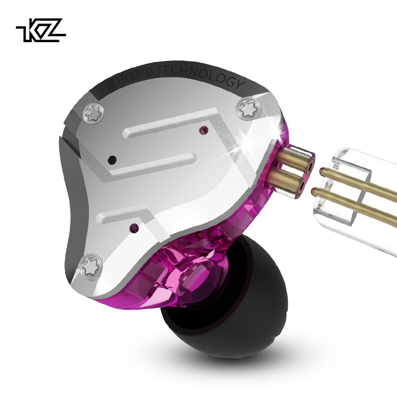 Kz  zs10 pro aptx hd bluetooth-kabel i örat hörlurar hybrid 4ba 1dd hifi bas hörlurar metall hörlurar sport för iphone