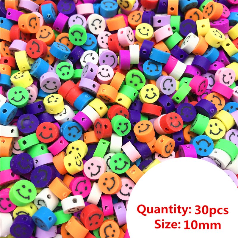 30 Pcs 10 Mm Mixcolor Afdrukken Kralen Polymer Clay Kralen Gemengde Kleur Polymer Clay Spacer Kralen Voor Sieraden Maken Diy #002