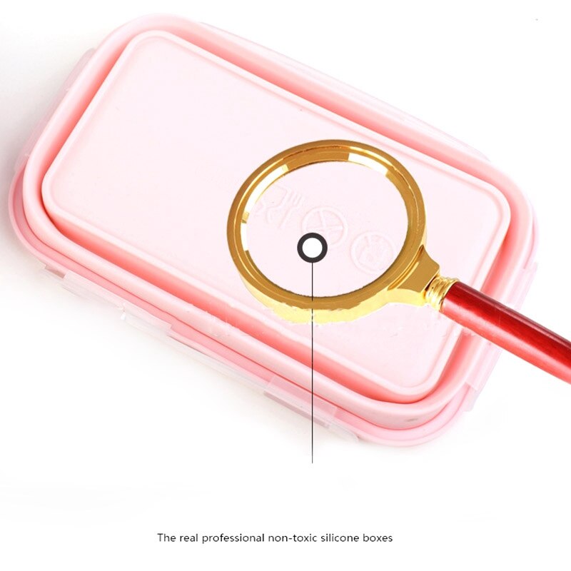 LUDA Pink Food Grade Silicone Lunch Box Folding Eco-Friendly Food Container Bento Box Collapsible Portable Microwave Crisper B