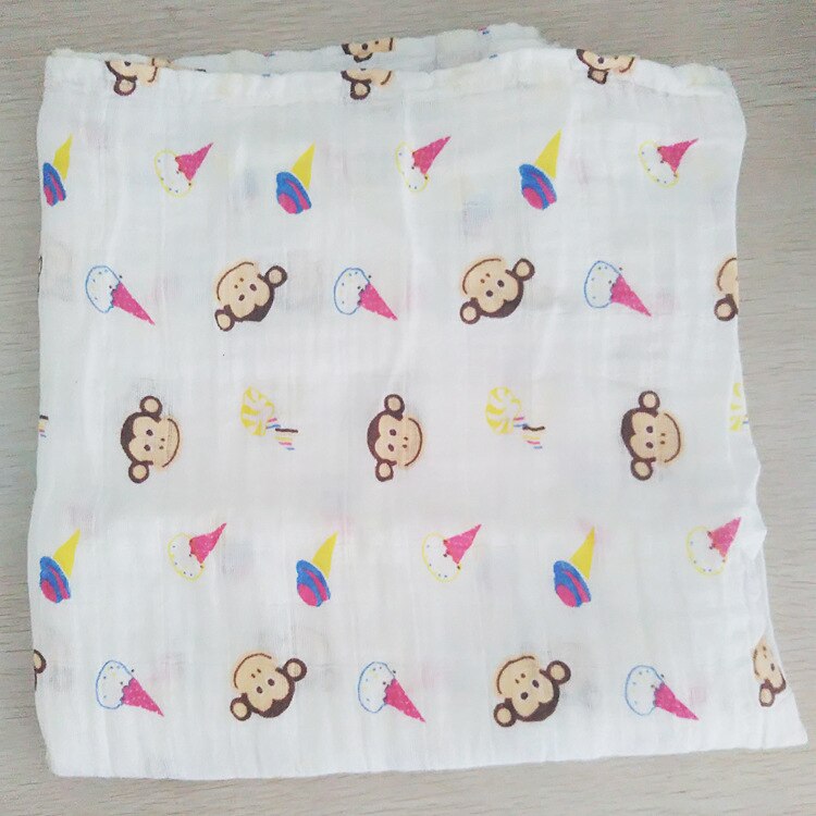 Mousseline Katoen Gaas Badhanddoek 2 Lagen Baby Handdoek Baby Inbakeren Handdoek Ins Explosies Winkelwagen Zetel Deken: color 19
