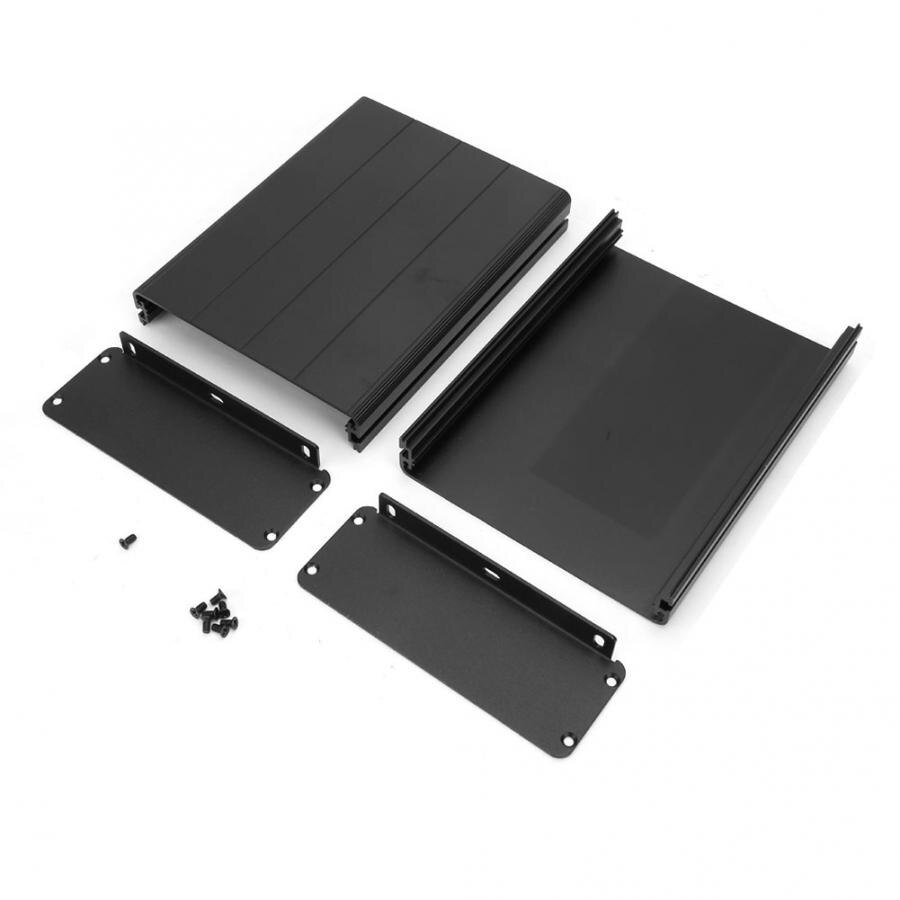 Mat sort aluminiumslegeringsskal projektboks gps kabel beskyttende ærme kabinet taske elektronisk instrument sag 45 x 122 x 160mm