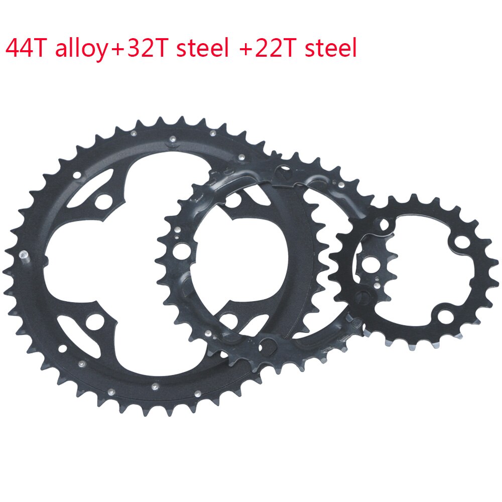 Mtb Fiets Kettingblad Kettingwiel Voor Shimano Universele Crankstel 22T/24T/26T/32T/38T/42T/44T 104BCD 64BCD Bike Chain Wiel 9S 10S: 44T-32T-22T