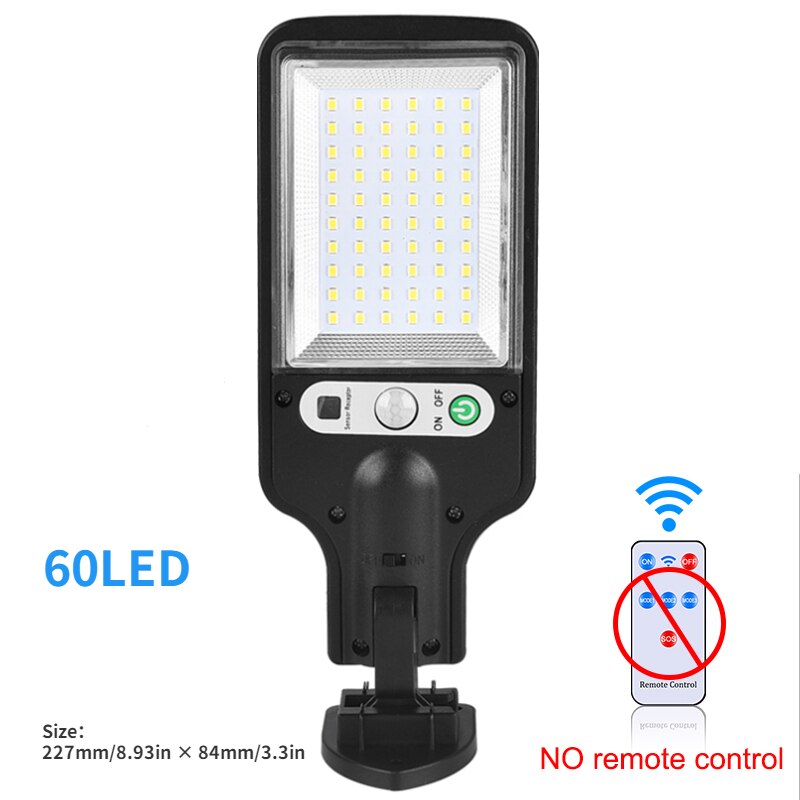 Led Zonne-straat Licht Outdoor 3 Modes Met Motion Sensor Waterdichte Wandlamp Voor Tuin Yard Patio Dek Garage Veranda verlichting: Solar Light-60 LED A