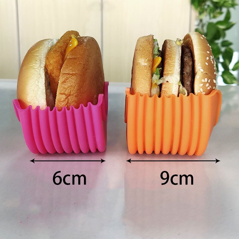 Hamburgare återanvändbara anti-smutsiga händer kiselgel smörgåsar hållare låda nötkött press patty smält hamburgare bulle skal köksredskap