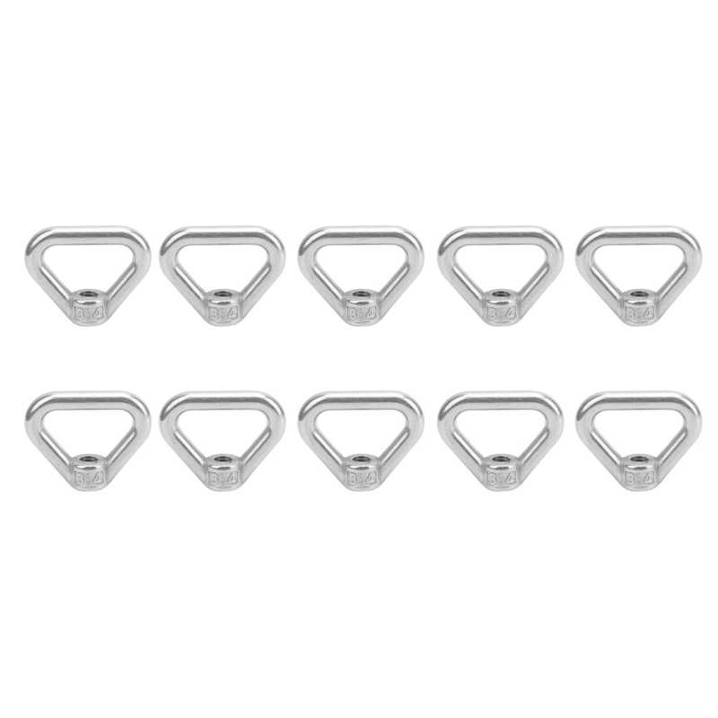 metric threaded inserts stainless steel wire insert Silver Screw Nut 304 Stainless Steel Triangle Ring Nut Eye Nut