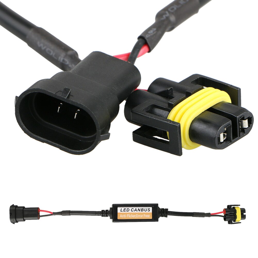 2 stk  h8/h9/h11 led forlygte dekoder adapter canbus anti-flimmer sele pærer modstand dekoder advarselsfejl annullere