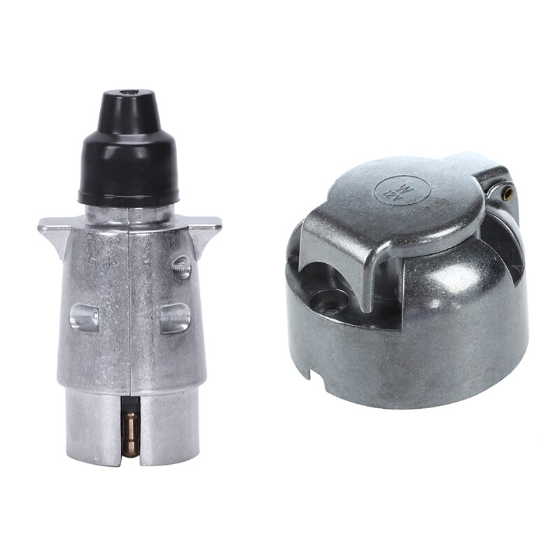 2 stk 7-- polet anhængerstik kraftigt rundt ben 7-- polet ledningsstik 12v anhængertræk trækkende campingvogn truck stik n type anhænger ende &