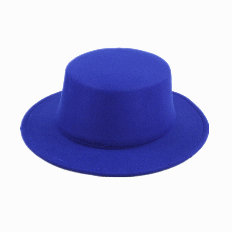 Children Kids Top Fedoras Hat Felt Vintage Gentleman Bucket Hat Wedding Party Festival Caps Craft 18colors Cosplay Costume: dark blue