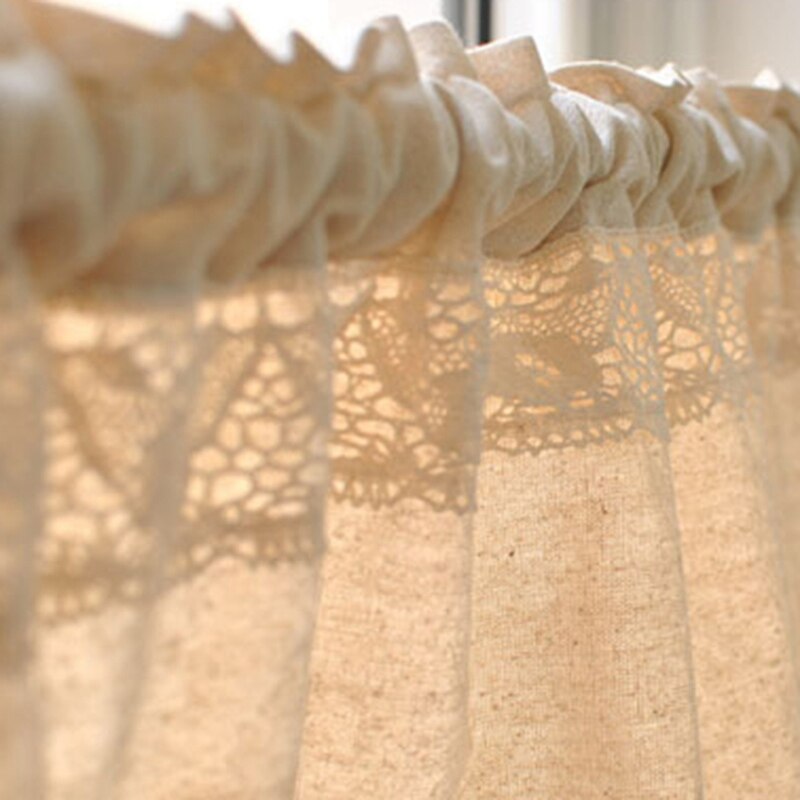 rideau cuisine Demi-rideau occultant japonais, pour cuisine, draperies imprimées Vintage, en coton, lin, dentelle, pour placard, pour chambre à coucher