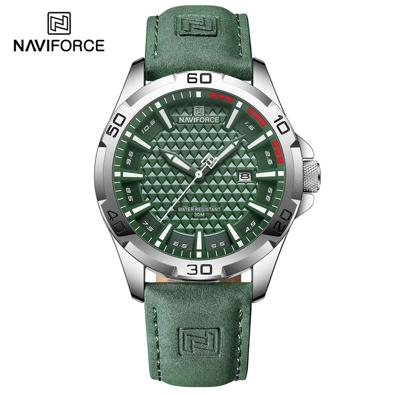 NAVIFORCE Mannen Mode Quartz Horloges Mannelijke Lederen Band Sport Waterdichte Horloges CalendarClock Relogio Masculino: Bronze
