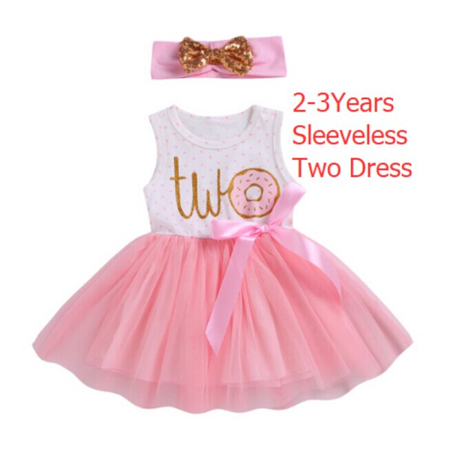 1st 2nd 3rd Third Birthday Donut Polka Dot Dress Girls Toddler Outfits Tutu Dresses Princess Party Dress: 10